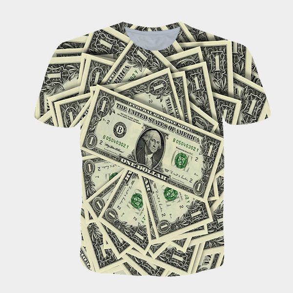 

women's t-shirt new t-shirt creative usd euro 3d digital printing men's casual short sleeve, White