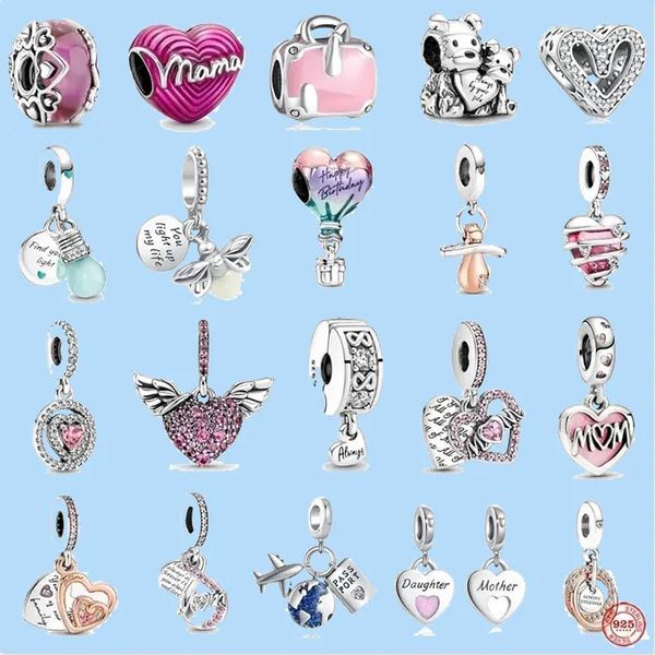 

925 sterling silver charms for jewelry making for pandora beads wholesale new glow in the dark lightbulb double baby pacifier diy, Black