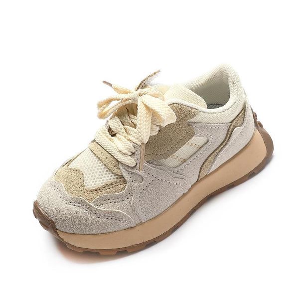 

athletic baby shoes footwear toe sneakers children spring girls soft sole mesh running boys non-slip f15572, Black