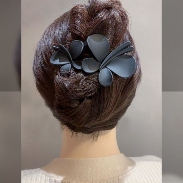 

s3647 fashion jewelry women's resin hairpin hair clip bobby pin lady girls double butterfly barrette big duckbill hair accessories, Golden;silver