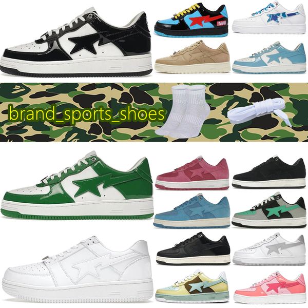 

designer bapestas sk8 sta low baped basketball shoes bapesta mens womens bapestarshoe lows black white triple white trainers sports sneakers