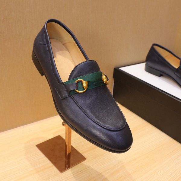 

designer men's classic retro brogue shoes mens slip on real leather luxurious dress business office flats men wedding party oxfords eur, Black