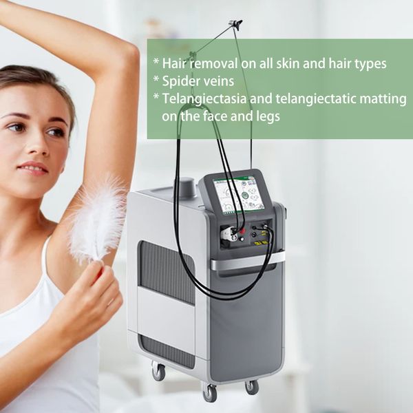 

laser 755nm 1064nm long pulse nd yag for pider veins pigment vascular anomalies removing skin rejuvenation, Black