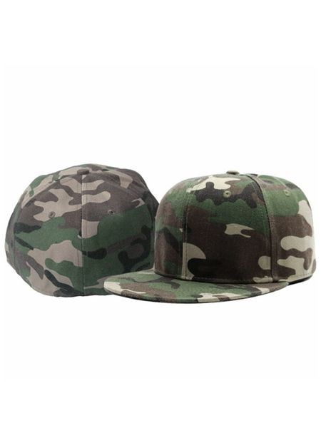 

s full close camouflage hip hop cap whole closure women men's plus size flat brim bill baseball cap fitted hat 5662cm 230515, Black;white