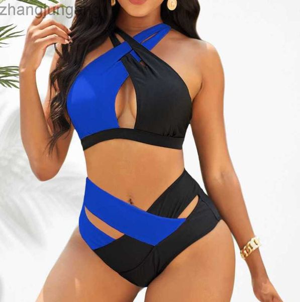 

designer fashion bikini split solid cross neck swimwear t shirt, White;black