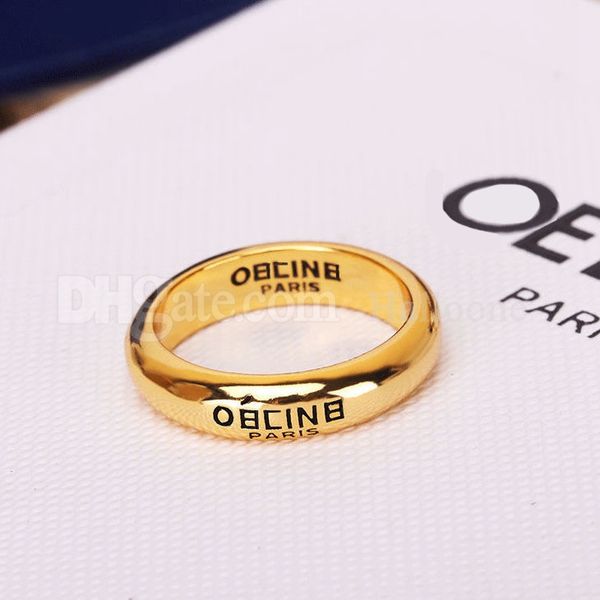

luxury designer gold letter ring women's party wedding couple gift bag engagement jewelry festival gift, Silver