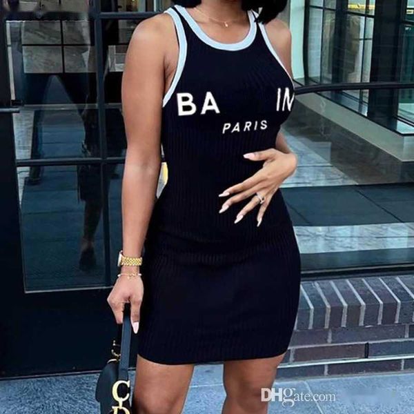 

luxury brand designer 2023 new dresses fashion letter print dress slim quick dry mini skirt american womens clothing plus size 3xl 4xl, Black;gray