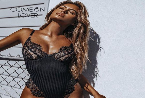 

women's jumpsuits rompers comeonlover lace bodysuits for women plus size striped backless bodysuit black white summer body feminino rom
