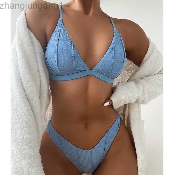 

designer bikini solid color lace up bikini 2023 women's split swimsuit spring resort swimsuit, White;black