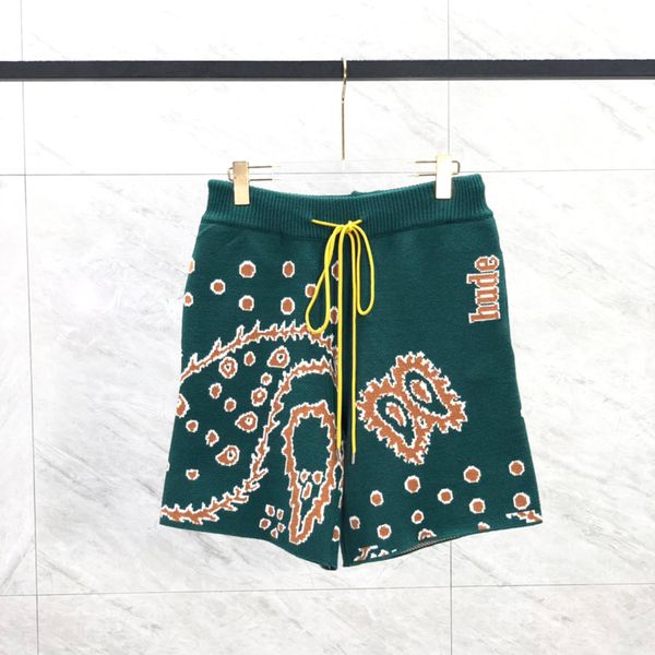 

23ss summer men knitted shorts high street europe usa pocket bandanna paisley wool drawstring bottoms pants xxl size
