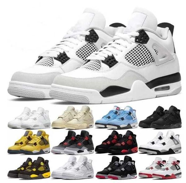 

with box designer 4s retro basketball shoes military black cat university blue sail white oreo red thunder bred cement men women sports trai