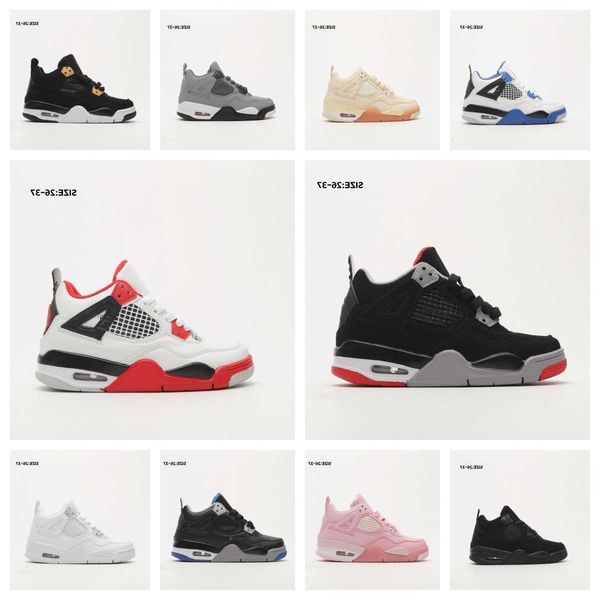 

with box designer 2023 infant jumpman 4s kids basketball shoes bred boy girl sneaker toddlers fashion baby trainers children footwear athlet, Black