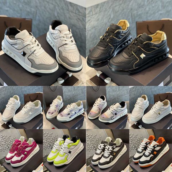 

amore one stud low sneakers casual shoes casual shoes men women low calfskin luxury trainer sports trainers, Black