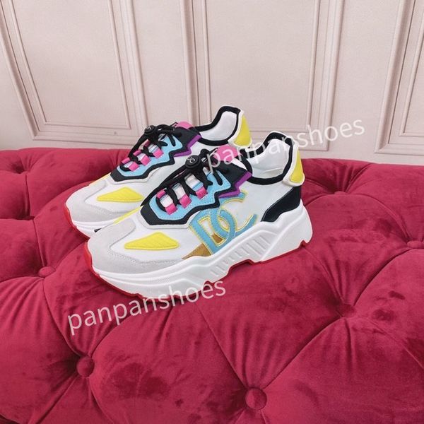 

brand women mens designer leather lace-up sneakers fashion lady flat running letters shoes platform sneaker2023, Black