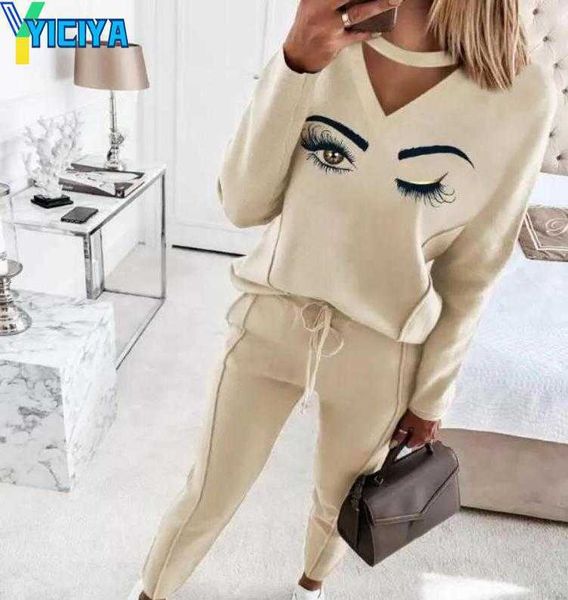 

yiciya fashion women tracksuits beaded patchwork casual sport pants two piece set plus size clothing, Gray