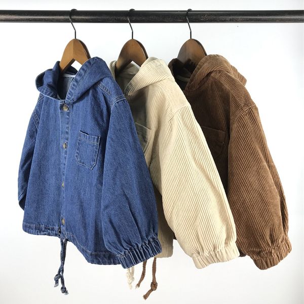 

waistcoat 2023 jaket anak anak musim semi anak laki laki kardigan baru mode barat denim berkerudung gadis bayi warna murni kasual korduroi 2, Camo