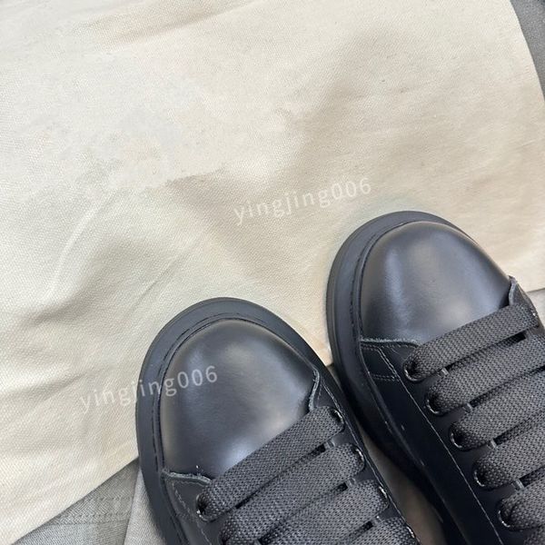 

platform brand mens quality casual shoes leather lace-up sneaker fashion lady flat running trainers letters gym sneaker, Black