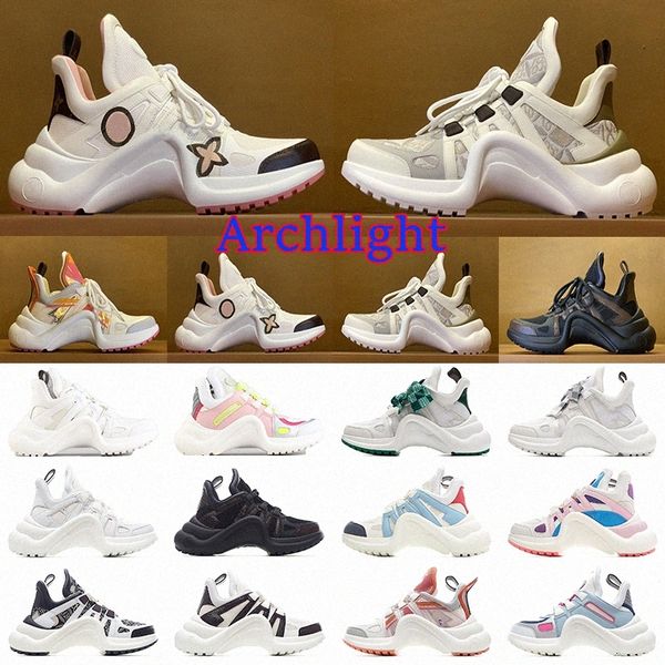 

designer archlight casual shoes arched platform sneakers women running black white grey sports womens trainers fashion leather lace up size