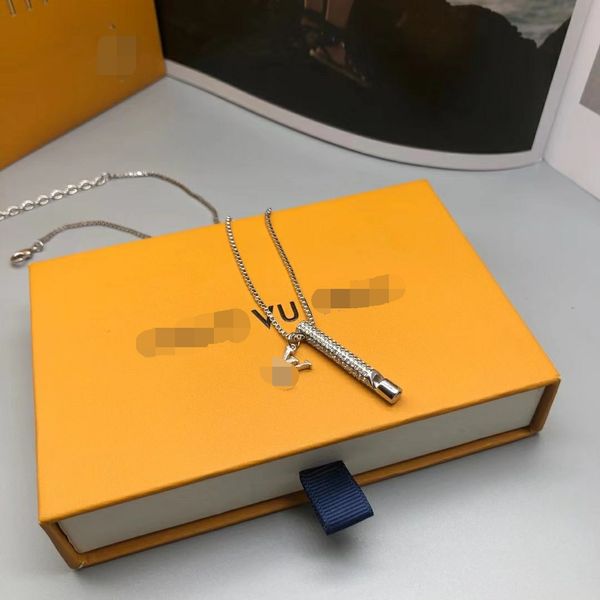 

never fading 18k gold plated luxury brand designer pendants necklaces stainless steel letter choker pendant necklace beads chain jewelry acc, Silver