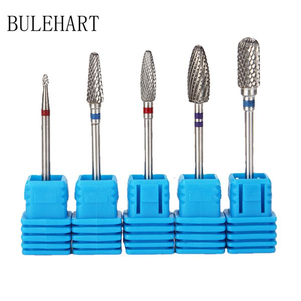 

nail art equipment 5 pcs tungsten steel milling cutter for manicure removing gel varnish burr drill bits set 230515, Silver