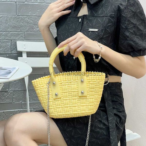 

totes 2023 new high capacity vegetable basket jelly bag for female minority design one shoulder crossbody handheld woven tote y23 stylishhan