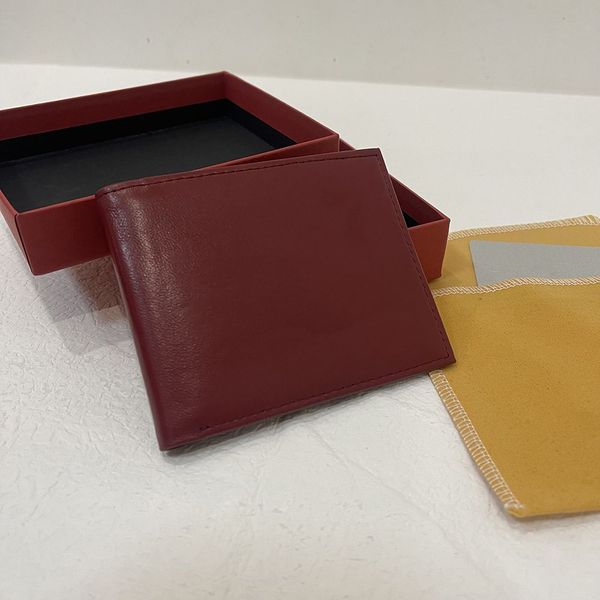 

luxury new men's business leather wallet german brand designer european fashion women's credit card clip short handbag gift with b, Red;black