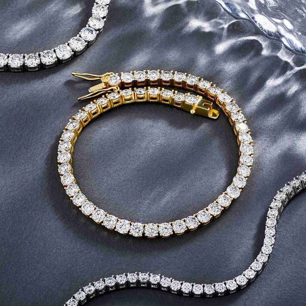

most selling products 3mm bling diamond 925 sterling silver fine moissanite bracelet tennis chain