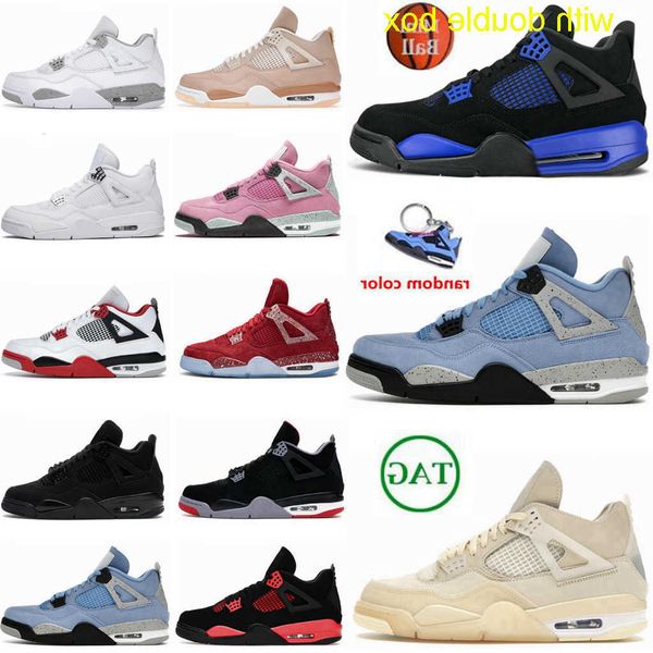 

with box designer with two boxes jumpman 4 og 4s sail oreo shimmer mens basketball shoes university blue black cat red thunder pure money hy