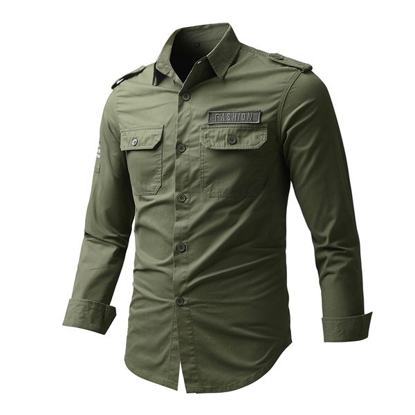 

men's casual shirts 100% cotton military cargo shirts men summer army tactical long sleeve shirts for men's plus big size casual s, White;black