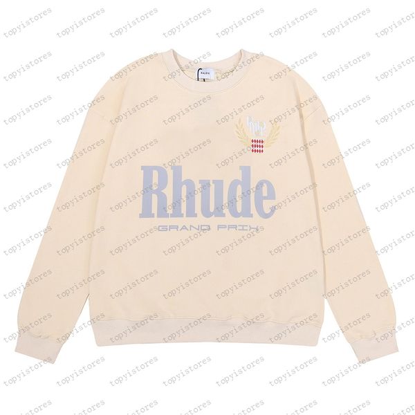 

mens hoodies rhude hoodie letter print long sleeve fashion men women sweatshirts luxury sweater hip hop hoodies luxury brand sweatshirts us, Black