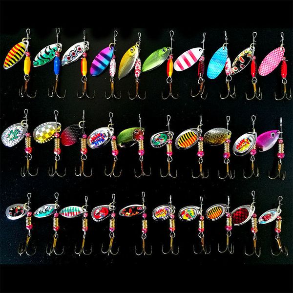 

baits lures fjord 30 pcs/lot spinning lures spoon fishing set kit spinner freshwater saltwater equipment fishing accessories artificial bait