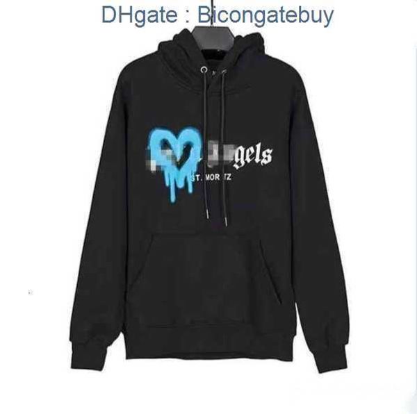 

22s men's hoodie hoodies palms palmangel city designer limited inkjet graffiti letter printing men's women's sailboat short-s, Black