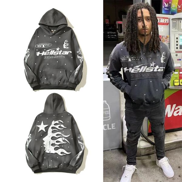 

men's pants hellstar hoodie cetakan huruf pria wanita olahraga modis jalan vintage 230515, Black