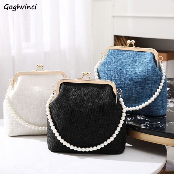 

evening bags tas bahu cangkang kanvas wanita tangan mutiara fashion rantai cross body retro harian cocok untuk kapasitas besar in 230516