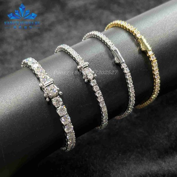 

wuzhou moissanite tennis chain full gemstone wrist bracelet bangle 925 sterling silver lab diamond with gra certificate