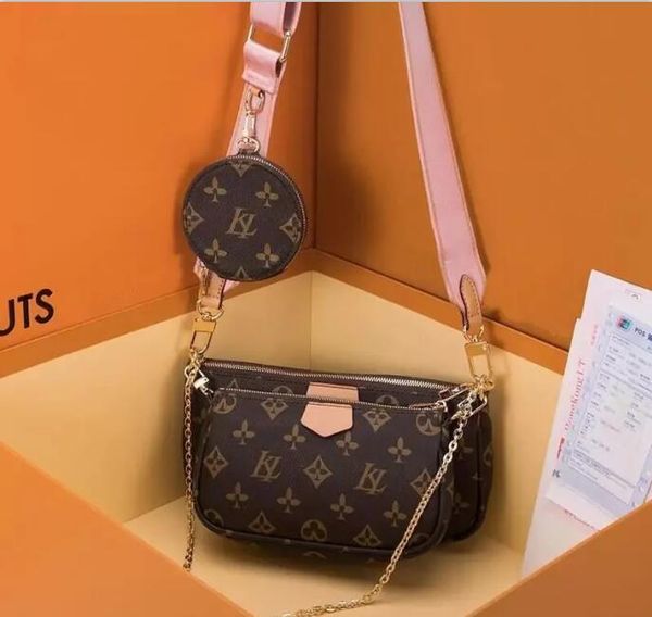 

m44823/48813 3a pochette bag date code luxury crossbody handbag favorite multi accessories wallet 3 pcs bags wallets women designer purses s