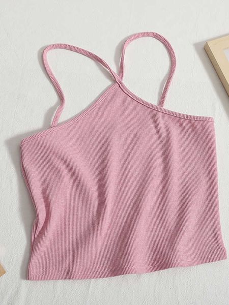 

women's tanks camis heliar women solid cross camis spaghetti halter crop female knitted camisoles crop for women 2022 summer aa230515, White
