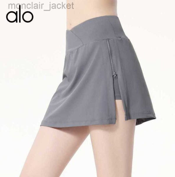 

desginer yoga shorts sports short skirt women's anti glare fitness half skirt running training tennis group short skirt 23ssa, White;black
