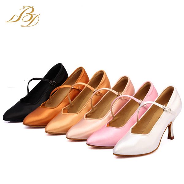 

dance shoes bd dancer's standard shoes classic satin all season high heel female dance shoes soft outsole modern dance 138 230516