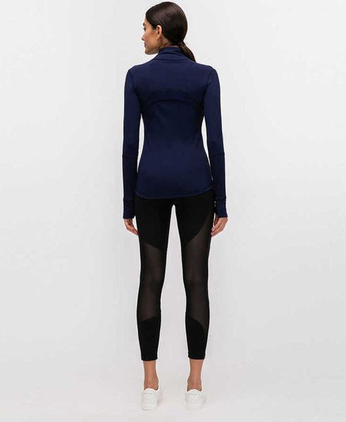 

l-78 autumn winter new zipper jacket quick-drying yoga clothes long-sleeve thumb hole training running women slims fitness coat, Gray