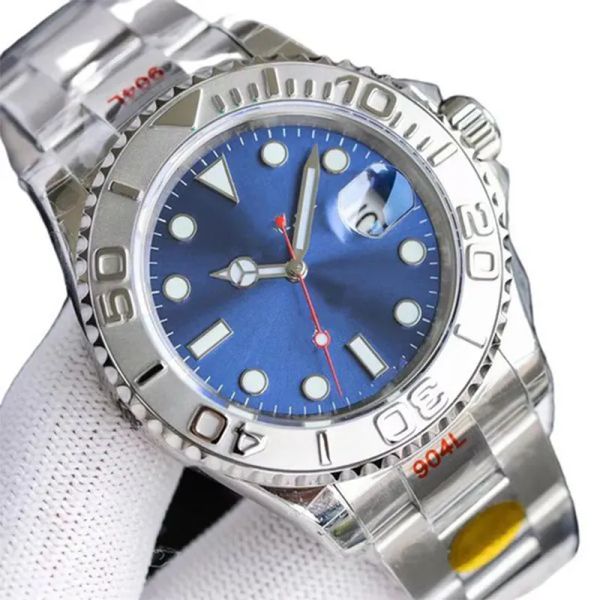 

mens watches yachtmaster series watch automatic movement brown dial rose gold ceramic bezel two-tone inlaid stainless steel original, Silver