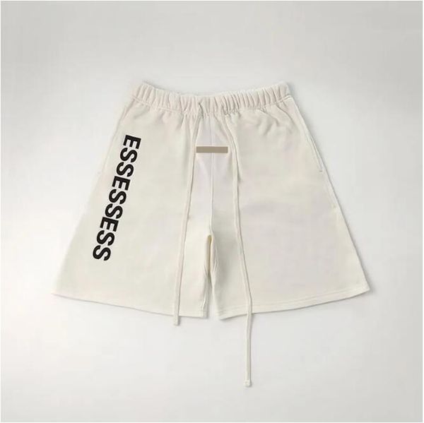 

mens womens designer essentail shorts clothing apparel essen shorts cotton sports fashion short street style tide knee length essent shorts, White;black
