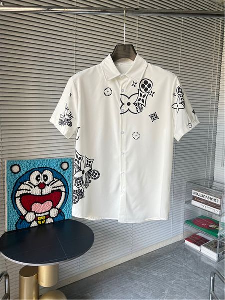 

designer shirt mens button up shirts print bowling shirt hawaii floral casual shirts men slim fit short sleeve dress hawaiian t-shirt -3xl, White;black