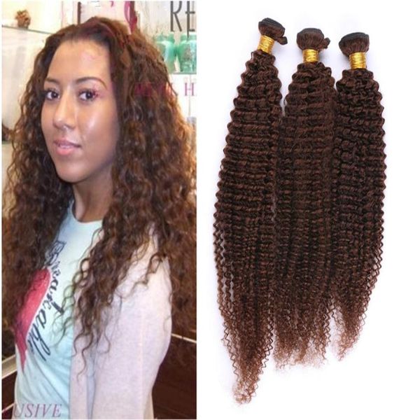 

new arrive kinky curly brown human hair extensions 3pcslot long kinky curly human hair wefts 4 middle brown human hair2387816, Black;brown