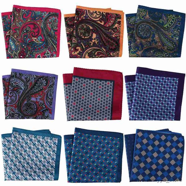 

2pcs handkerchiefs 30*30cm polyester paisley 30colors pocket handkerchief towel paisley floral patchwork wedding party pocket square one sid, Blue;white