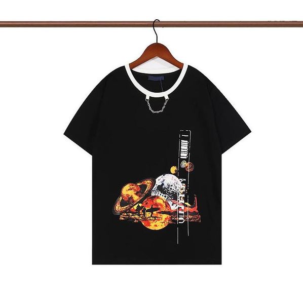 

2023 new mens t-shirt designer spring tshirt ultra-loose tees summer sports printing round collar black white color letters short sleeve 7p, White;black