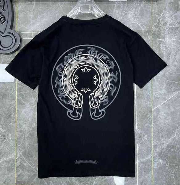 

2023mens classic t shirt heart fashion ch brand letter sanskrit cross pattern sweater t-shirts designers chromes pullover cotton tshirts 7f, Black