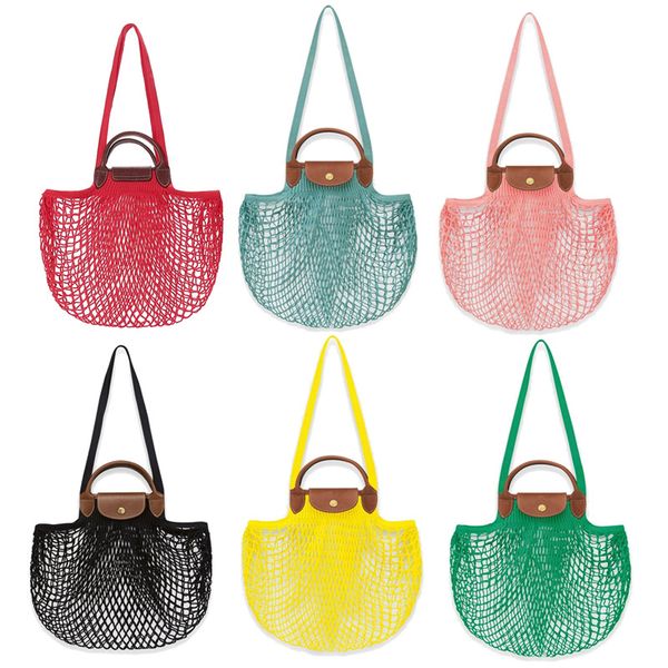 

white longchammp large tote net bag for 2 sizes women mens mini large shopper designer bags luxury handbag cross body shoulder clutch beach
