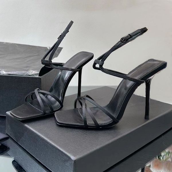 

2023 dress shoes black bottoms satin high heels luxurys womens square toes stiletto heel evening shoes designers peep-toes sandals fashion a