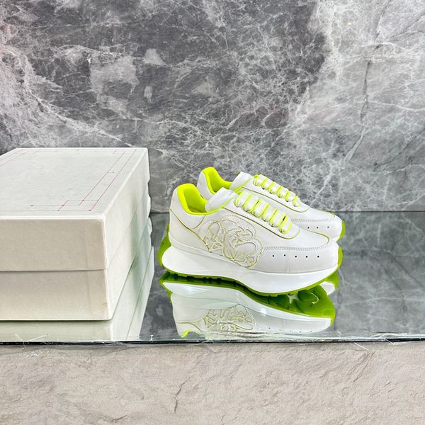 

ceiling retro designer casual shoes men women calfskin shoes vintage sneakers reflective trainer lace-up print 0513, Black